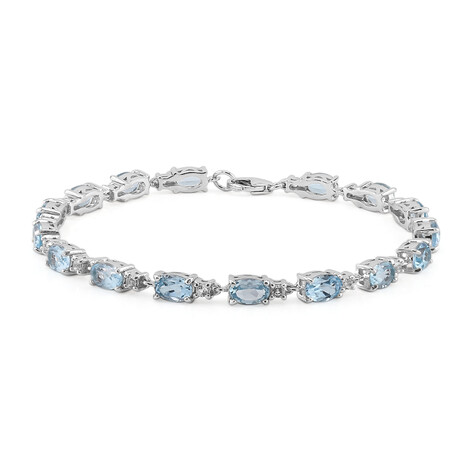 Brazalete en plata con Topacio azul cielo