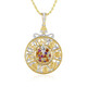 Zilveren halsketting met Madeira citrienstenen (Gems en Vogue)