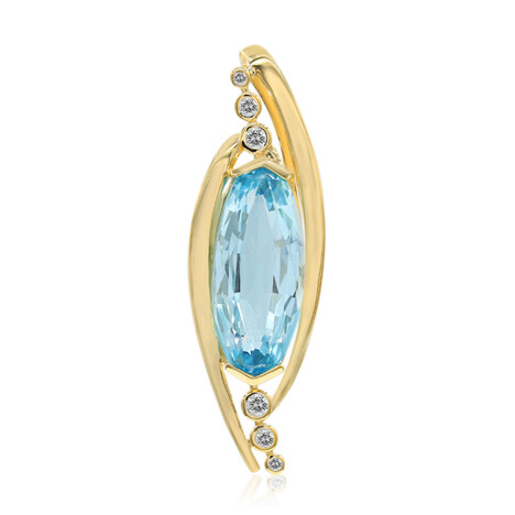 Gouden hanger met een hemel-blauwe topaas (Adela Gold)