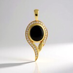 Ciondolo in argento con Zaffiro Stellato Nero (de Melo Essence)