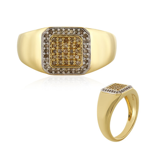 I3 Schokoladen-Diamant-Silberring