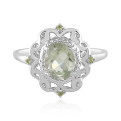 Grüner Amethyst-Silberring