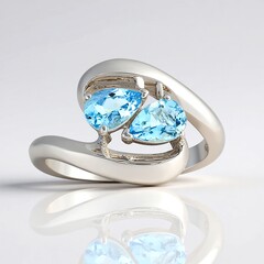 Anello in argento con Acquamarina del Mozambico