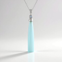 Aqua Chalcedony Silver Necklace