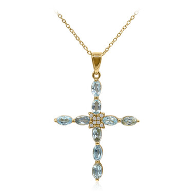 Collar en plata con Topacio azul cielo