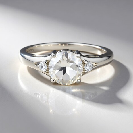 Anello in argento con Petalite
