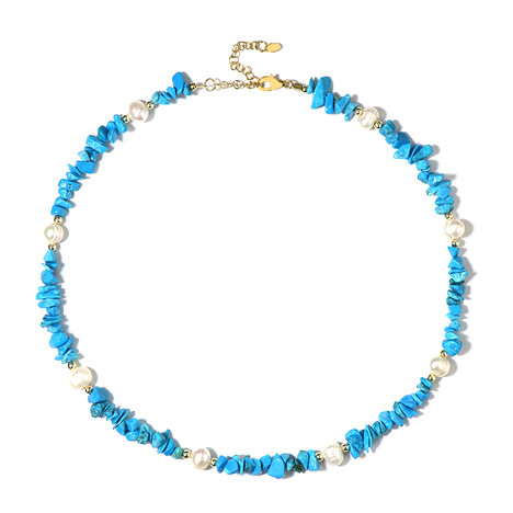 Collier en argent et Howlite bleue (Riya)