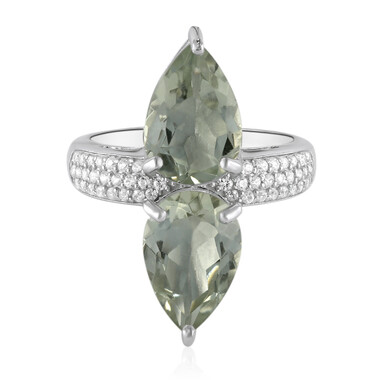 Grüner Amethyst-Silberring