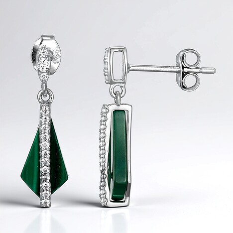 Orecchini in argento con Malachite