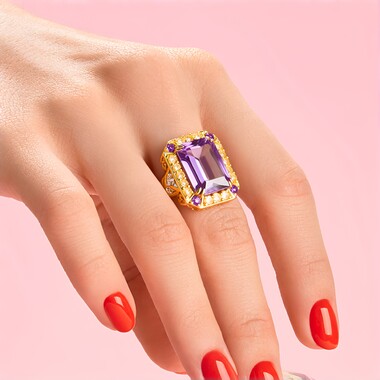 Anello in argento con Ametrina (Gems en Vogue)