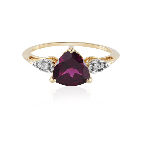 Gouden ring met een magenta granaat