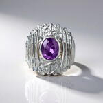 Anello in argento con Ametista Uruguay (de Melo Essence)