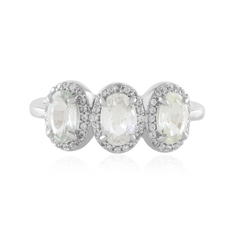 Weißer Saphir-Silberring