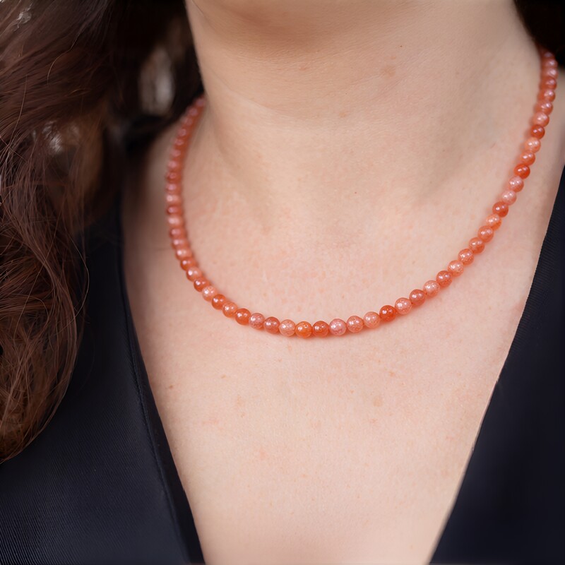 Sonnenstein-Silberhalskette