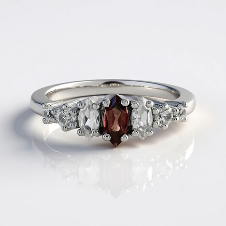 Anello in argento con Zircone Rosa