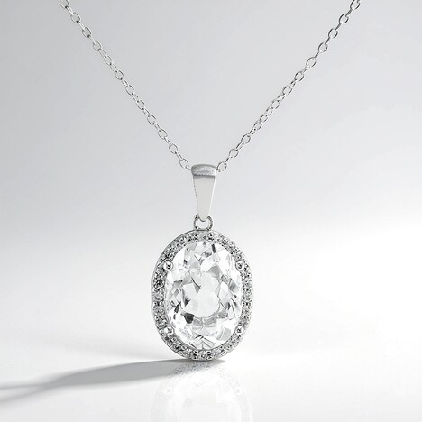 Collana in argento con Topazio Bianco