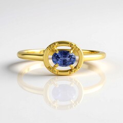 Anello in argento con Zaffiro Ceylon Blu