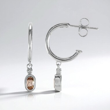 Boucles d'oreilles en argent et Topaze impériale d'Ouro Preto