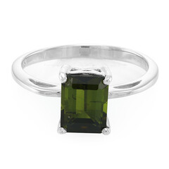 Anillo en plata con Turmalina verde