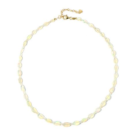 Zilveren halsketting met Welo-opalen