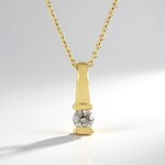 Collier en argent et Diamant chocolat I2