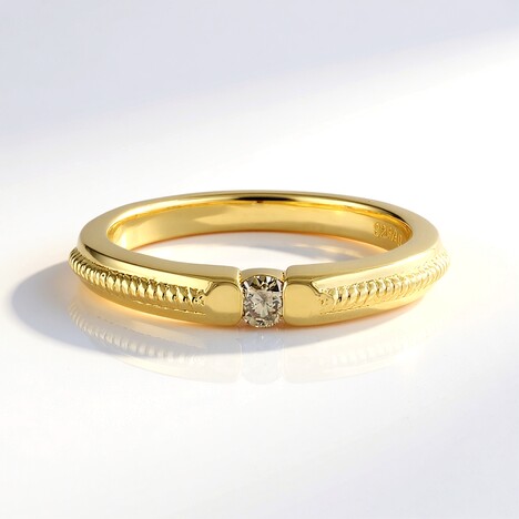 Anello in argento con Diamante Cioccolato I2