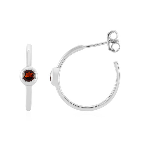 Boucles d'oreilles en argent et Grenat du Mozambique