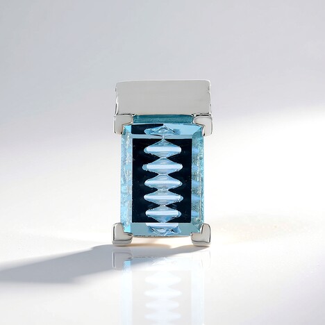 Ciondolo in argento con Topazio Blu Cielo (MONOSONO COLLECTION)