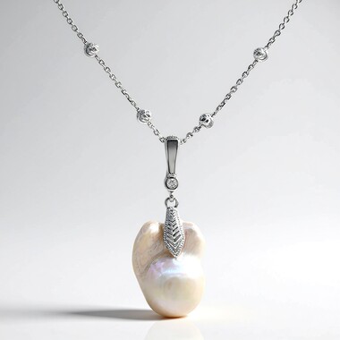 Collar en plata con Perla Freshwater (TPC)