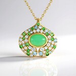 Collana in argento con Crisoprasio (KM by Juwelo)