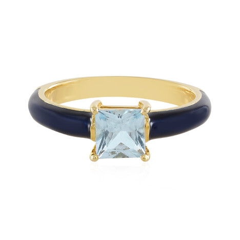 Anillo en plata con Topacio azul cielo