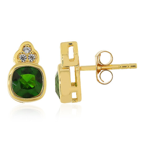 Zilveren oorbellen met Russische diopsiedstenen