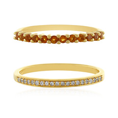 Zilveren ring met citrienstenen