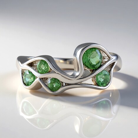 Anello in argento con Apatite Cromo