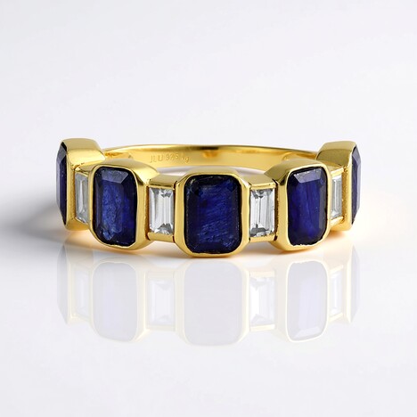 Anello in argento con Zaffiro Blu del Madagascar