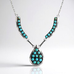 Collana in argento con Turchese Kingman Mohave Blu (Jones Lee)