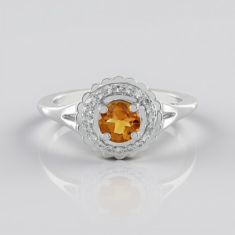 Bague en argent et Citrine