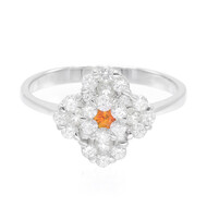 Oranger Saphir-Silberring