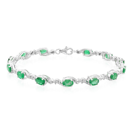 Zambian Emerald Silver Bracelet