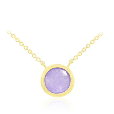 Zilveren halsketting met een lavendel jade