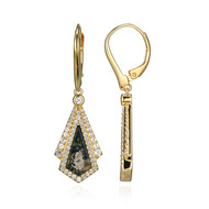 Boucles d'oreilles en argent et Agate mousse