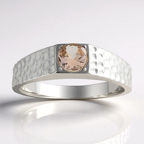 Bague en argent et Morganite du Brésil