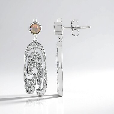 Pendientes en plata con Ópalo de Welo (MONOSONO COLLECTION)