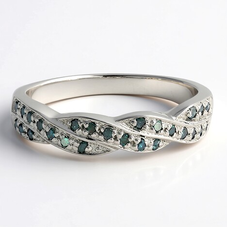 Anello placcato in platino con Diamante Fancy