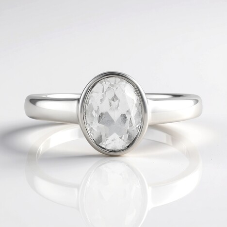 Anello in argento con Topazio Bianco