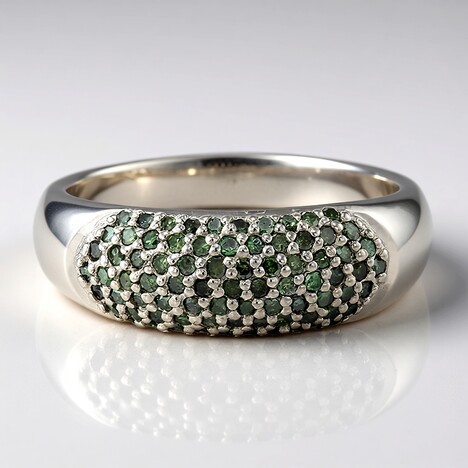 Anello placcato in platino con Diamante Fancy