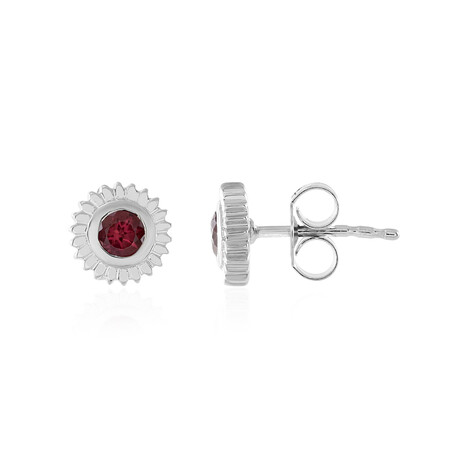 Boucles d'oreilles en argent et Rubellite