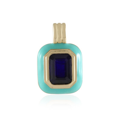 Pendentif en argent et Saphir bleu de Madagascar (Adela Silber)