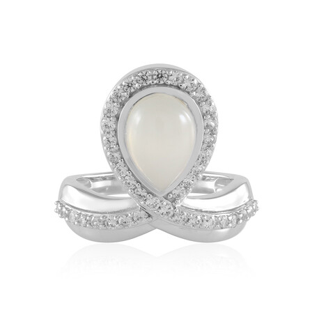 Weißer Mondstein-Silberring (KM by Juwelo)