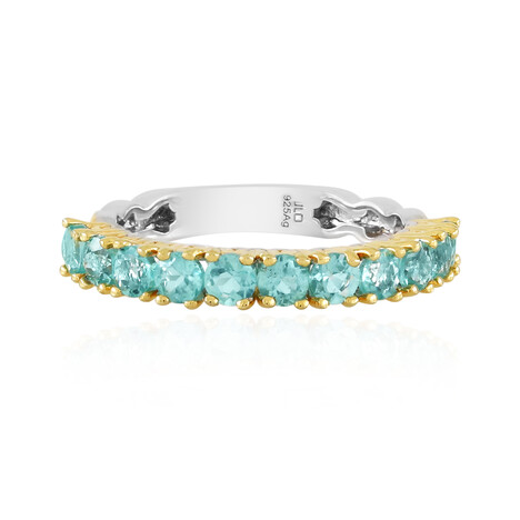 Bague en argent et Fluorapatite verte (Gems en Vogue)